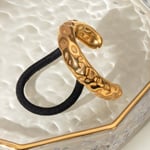 Gold color / 1 Pair Simple Series Retro Turtle Stainless Steel  Gold Color Women's Hair Bands 